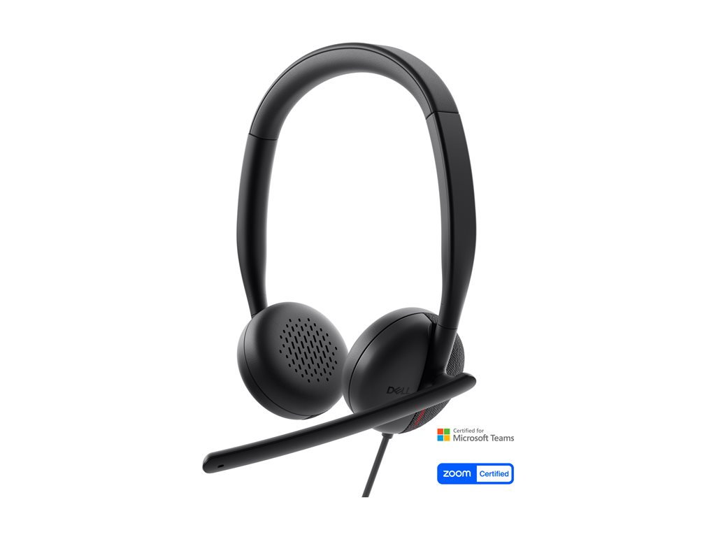 Dell Wired Headset WH3024 - Headset - On-Ear - kabelgebunden - USB-C - Zertifiziert für Microsoft Teams, Zoom-zertifiziert
